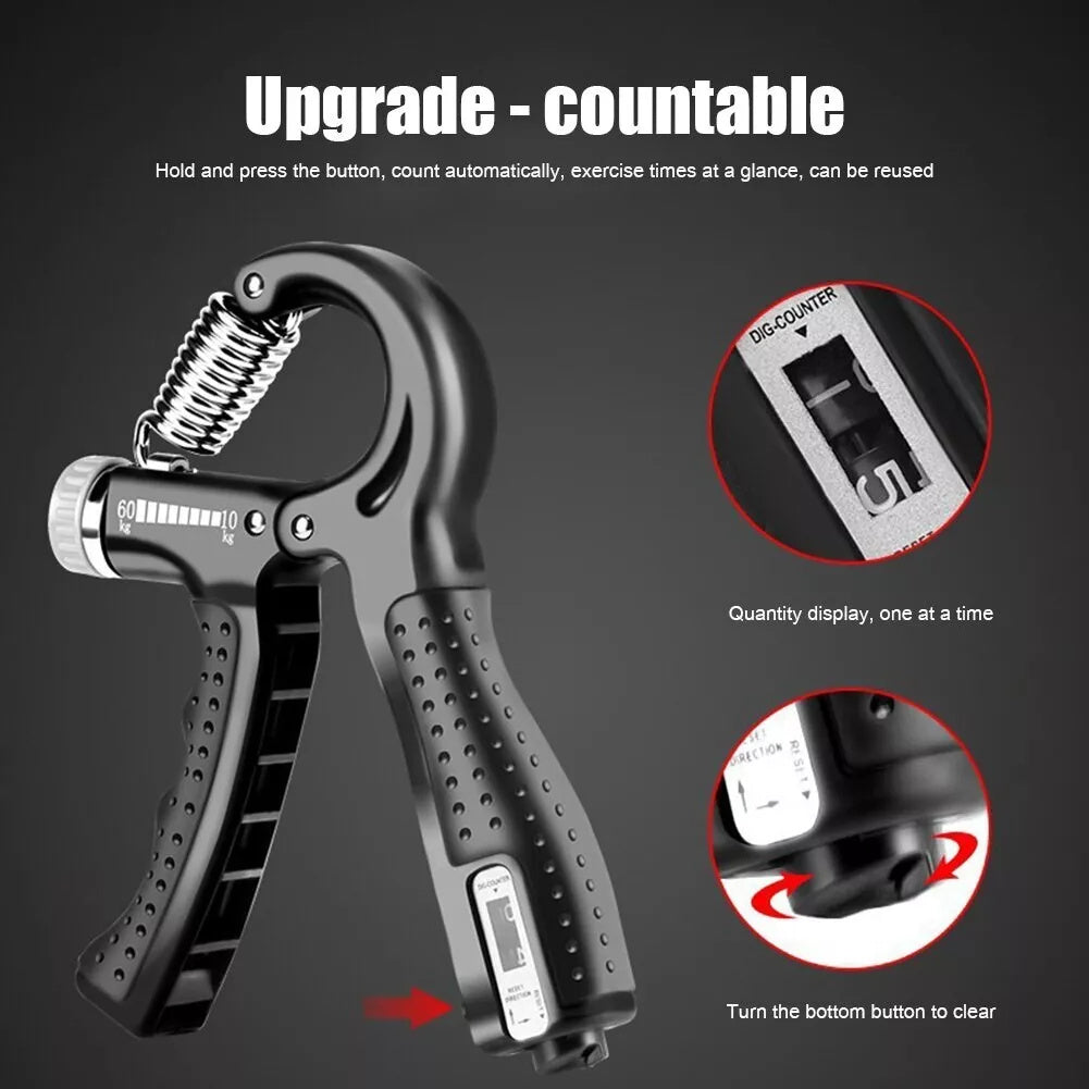 Single Pack Professional Hand Grip Strength Trainer featuring countable exercise display and ergonomic grip design.