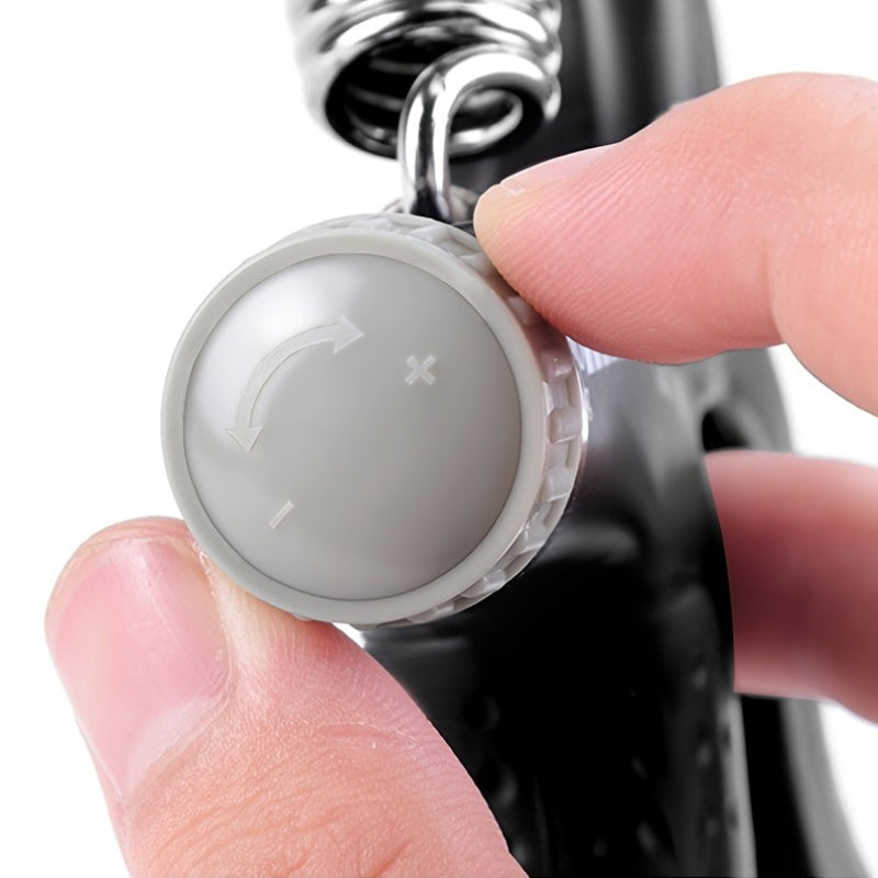 Close-up of the adjuster on a Single Pack Professional Hand Grip Strength Trainer for customizing resistance.