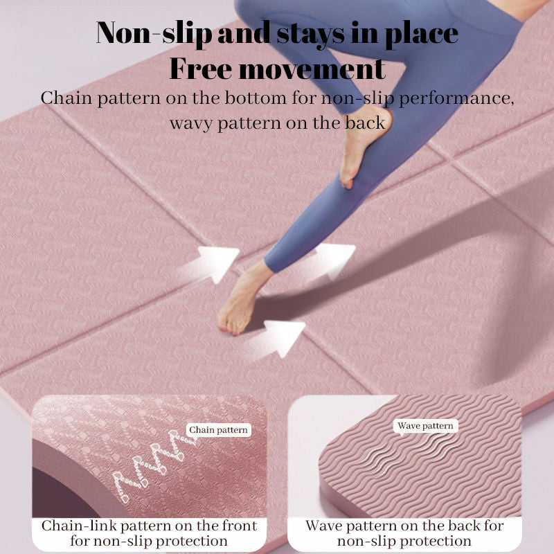 Foldable eco-friendly non-slip double-sided yoga mat