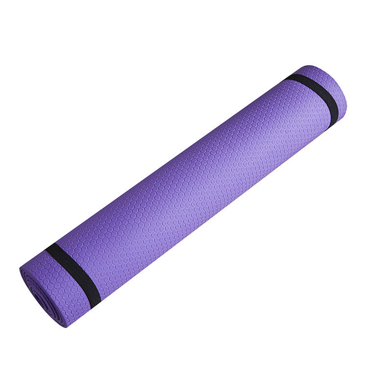 Yoga Mat Fitness Moisture-proof Thickened EVA in purple color with a textured surface, ideal for fitness and running sports.