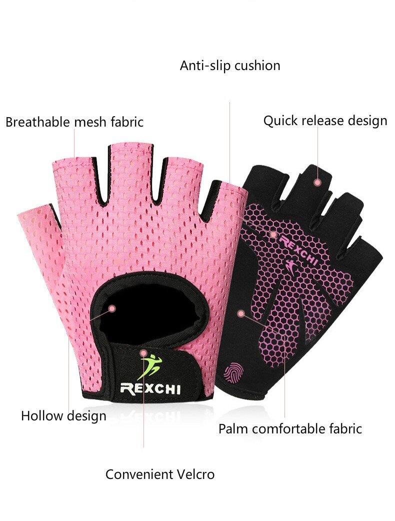 Professional Non-Slip Fitness Gloves Black/Pink