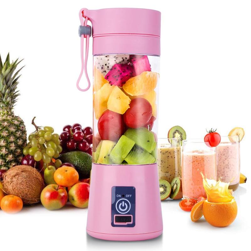 380ML 2/4/6 Blades Handhelds Juicer Bottle with Mini USB Electric