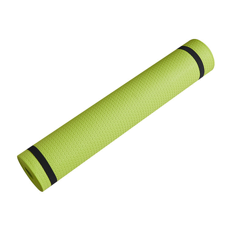 Yoga Mat Fitness Moisture-proof Thickened EVA in vibrant green color with a textured surface for sports and fitness.