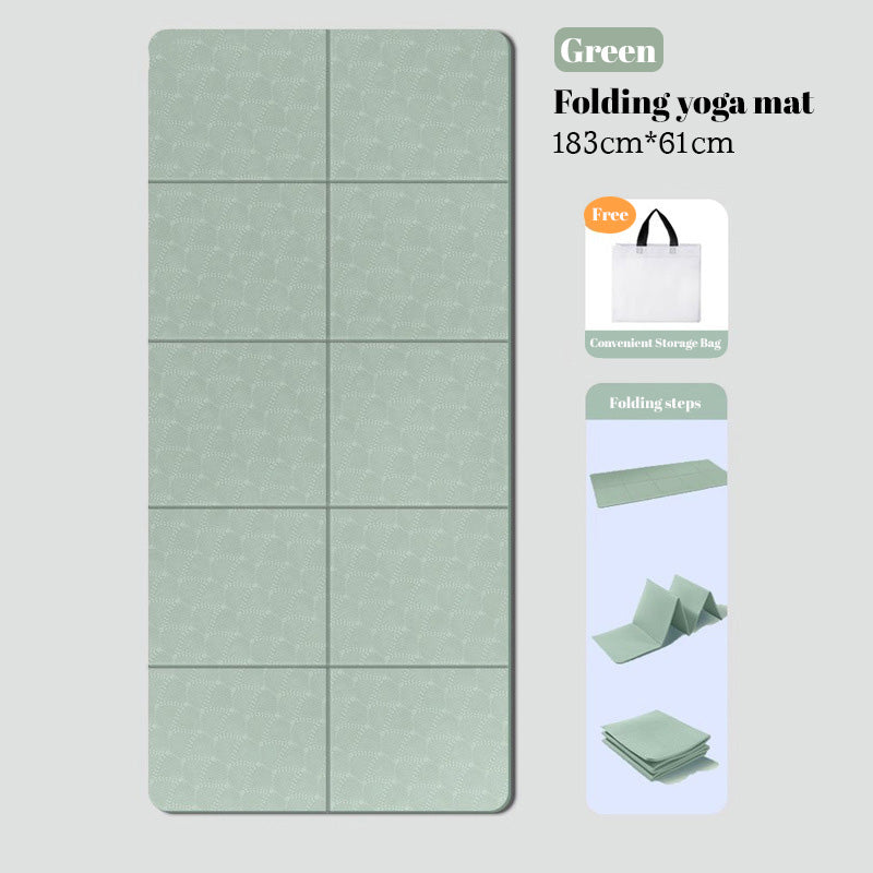 Foldable eco-friendly non-slip double-sided yoga mat